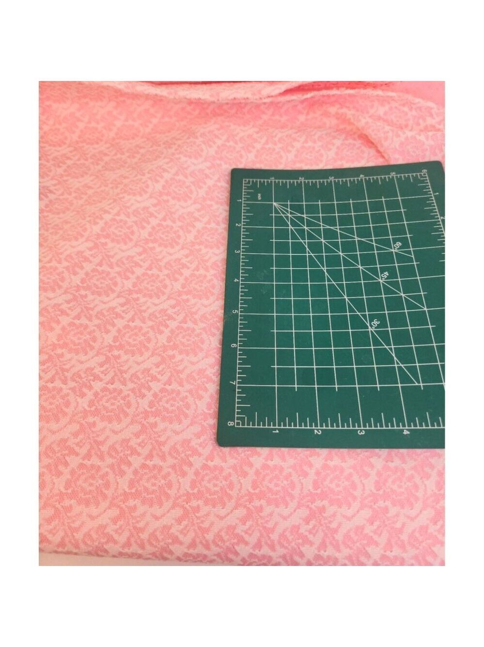 Vintage Pink Floral Pattern Polyester Fabric 2.5 Yards x 60 Inches Sewing Materi - Picture 2 of 6